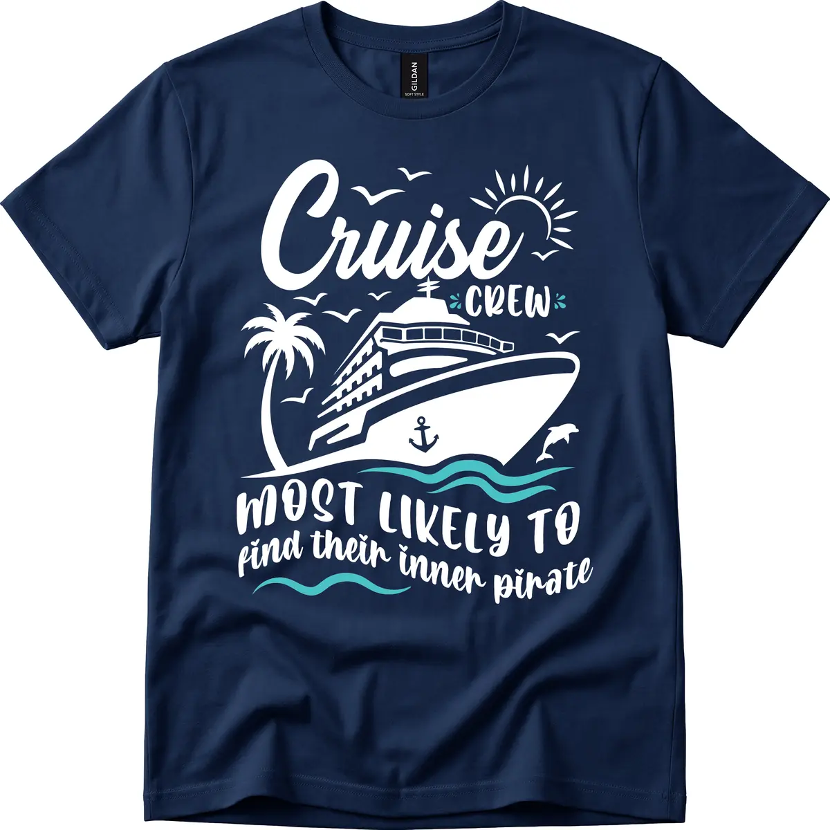 Cruise Crew Inner Pirate T-Shirt in Navy
