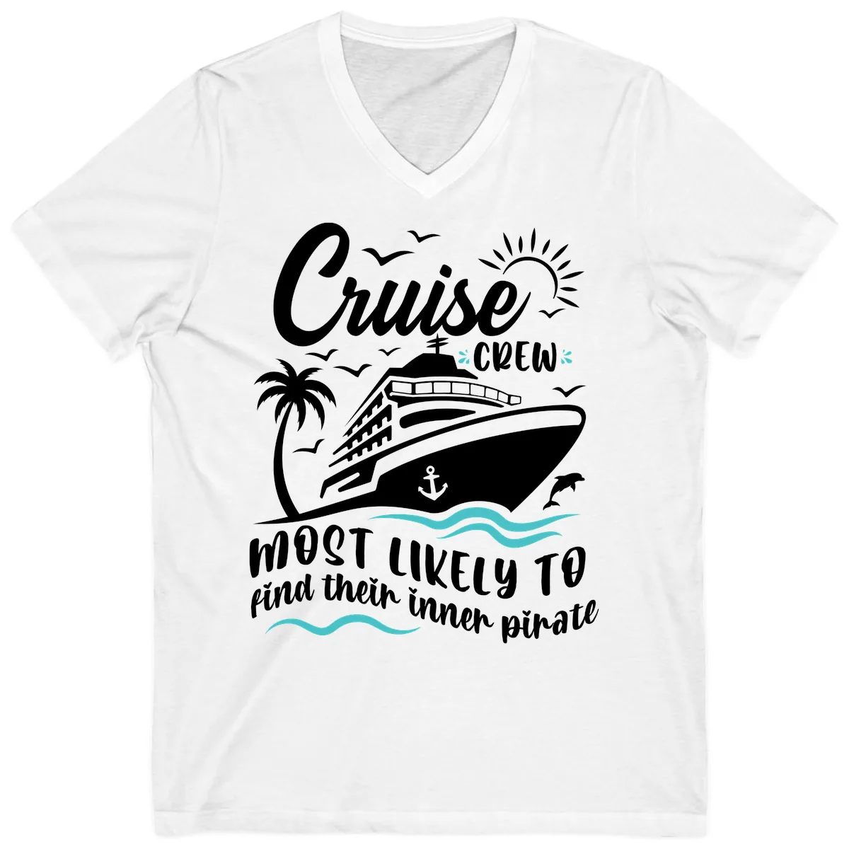Cruise Crew Inner Pirate V-Neck in White