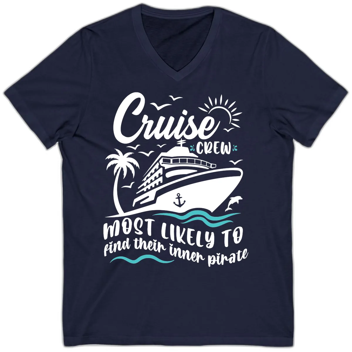 Cruise Crew Inner Pirate V-Neck in Navy