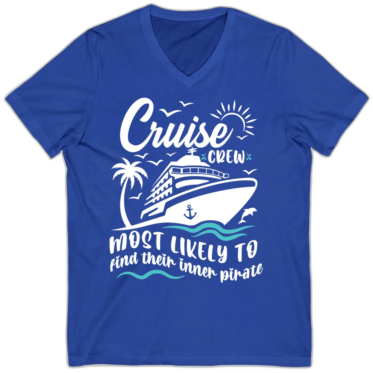 Cruise Crew Inner Pirate V-Neck in True Royal