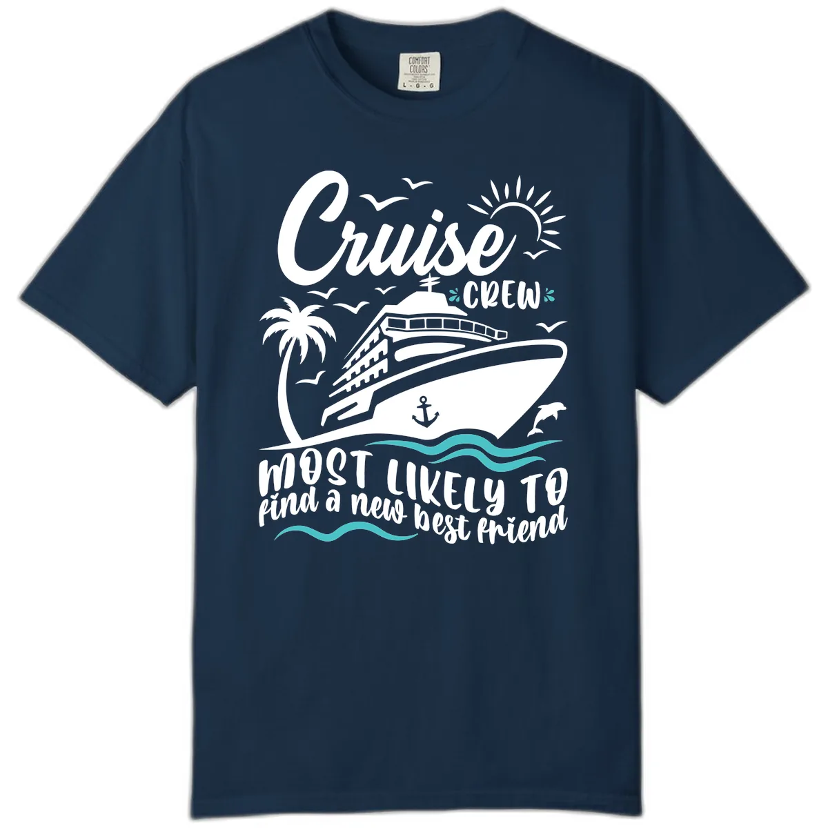 Cruise Crew Find A New Best Friend Comfort Color in True Navy