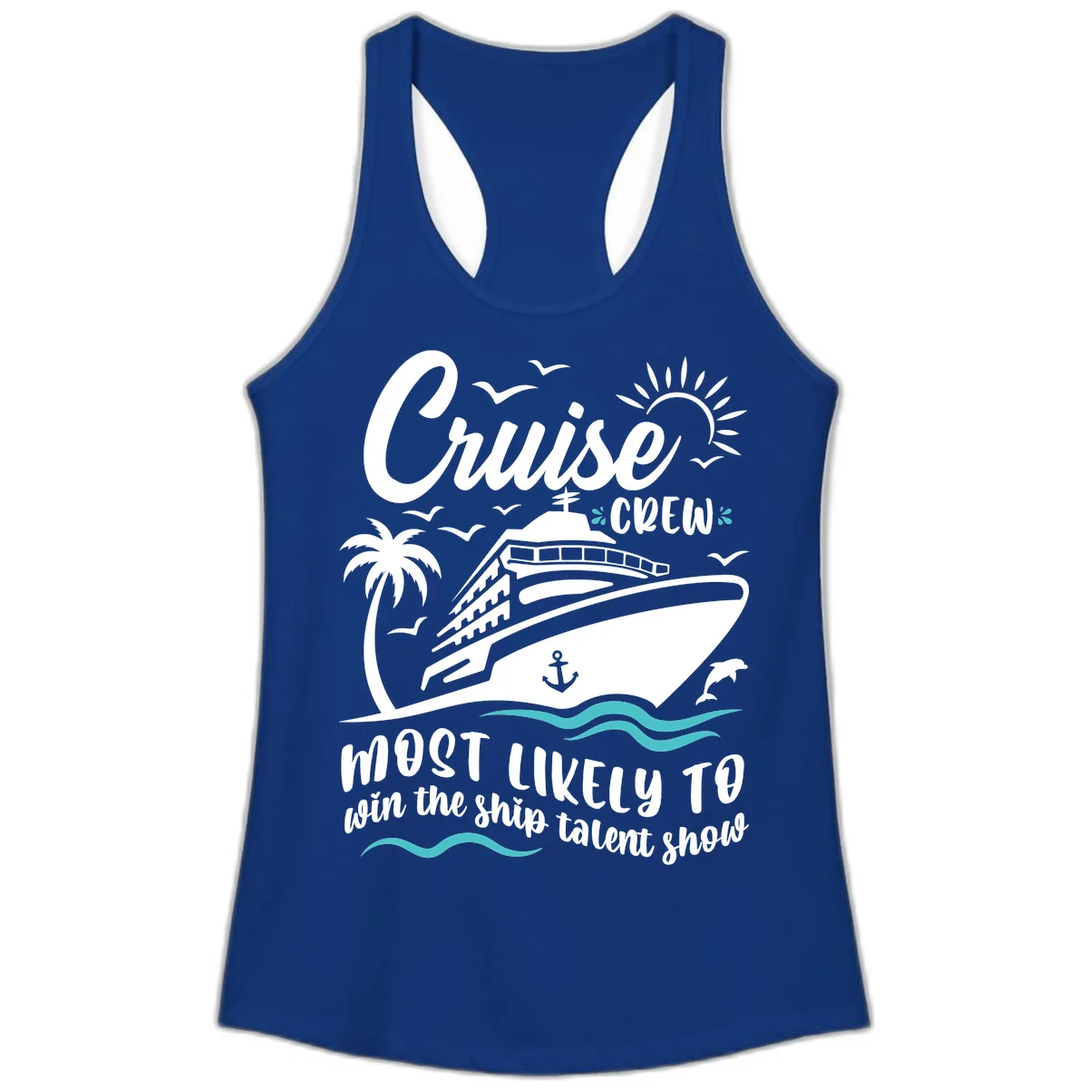 Cruise Crew Ship Talent Show Ladies Tank in Solid Royal