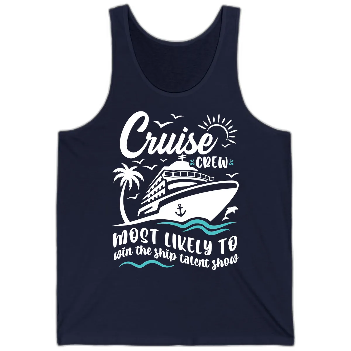 Cruise Crew Ship Talent Show Tank in Navy