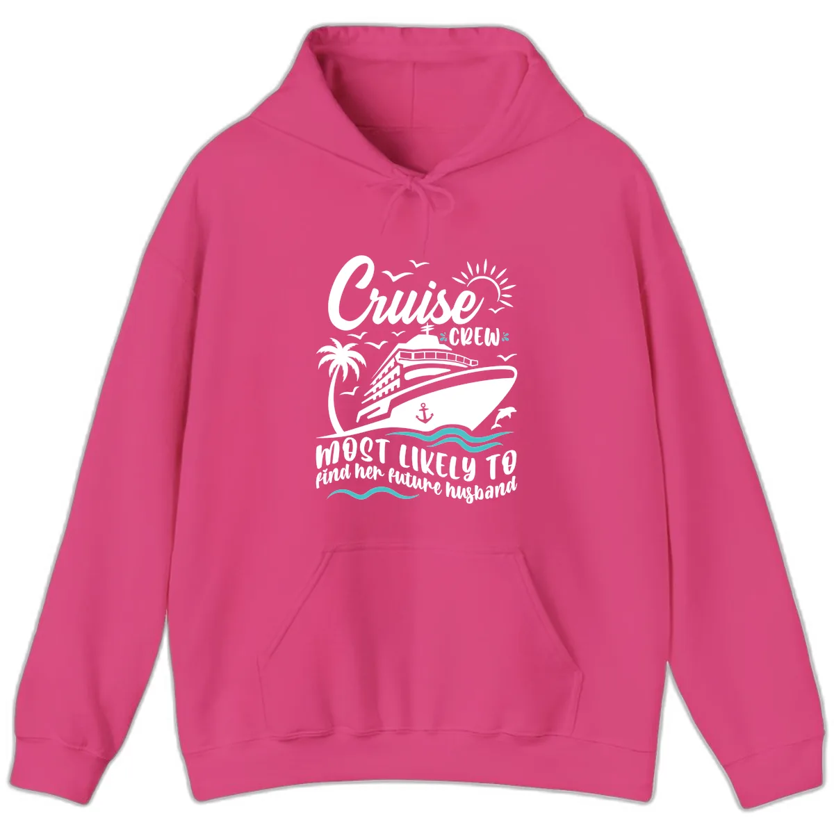 Cruise Crew Future Husband Hoodie in Heliconia