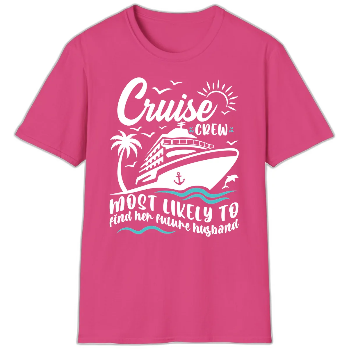 Cruise Crew Future Husband T-Shirt in Heliconia