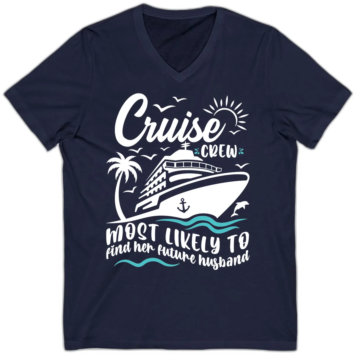 Cruise Crew Future Husband V-Neck in Navy