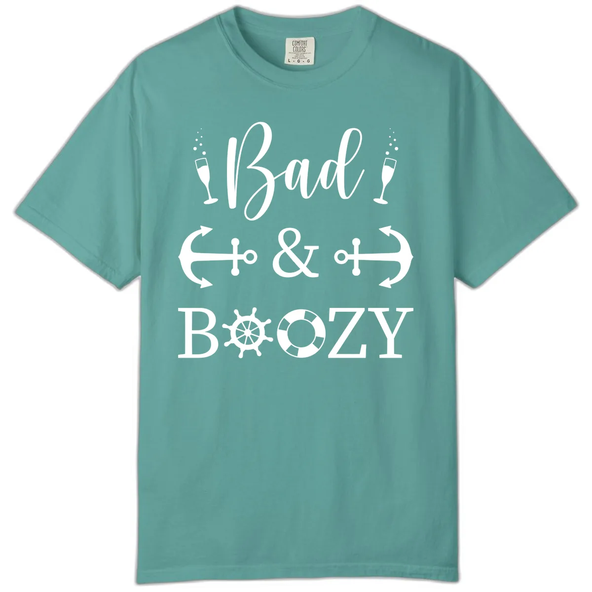 Bad and Bozy Nautical Cruise Comfort Color in Seafoam