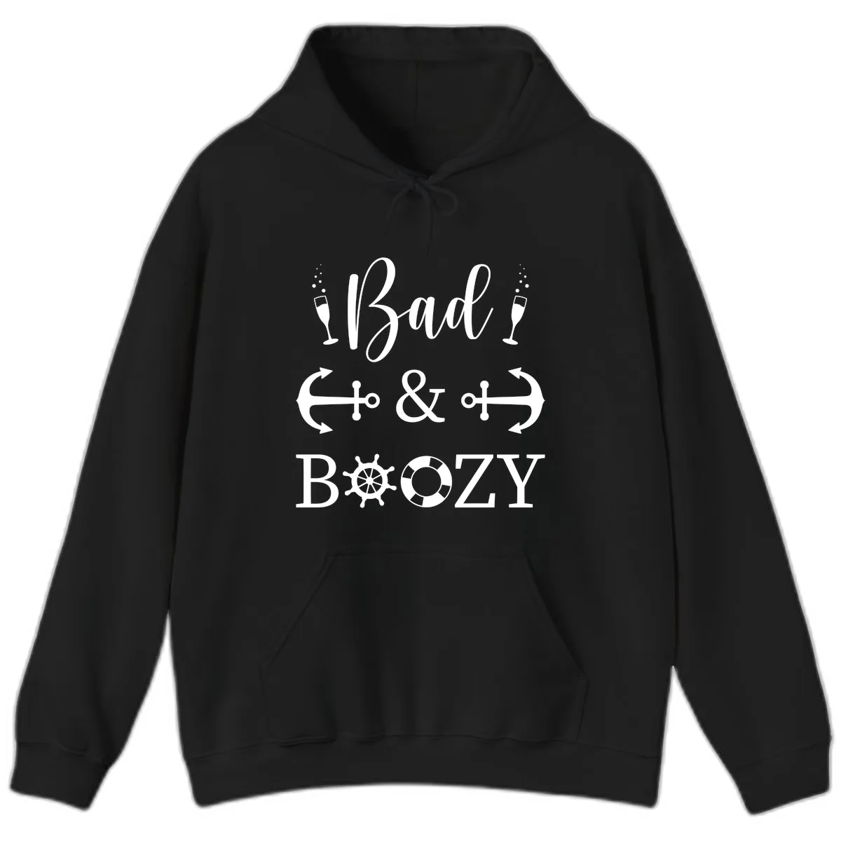 Bad and Bozy Nautical Cruise Hoodie in Black