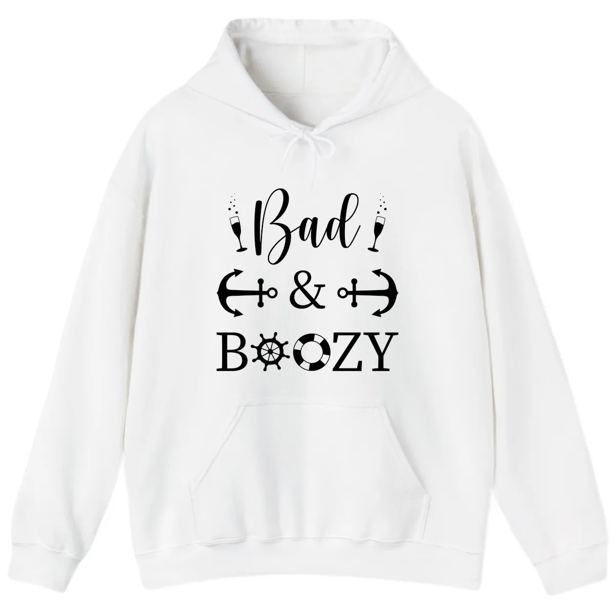 Bad and Bozy Nautical Cruise Hoodie in White