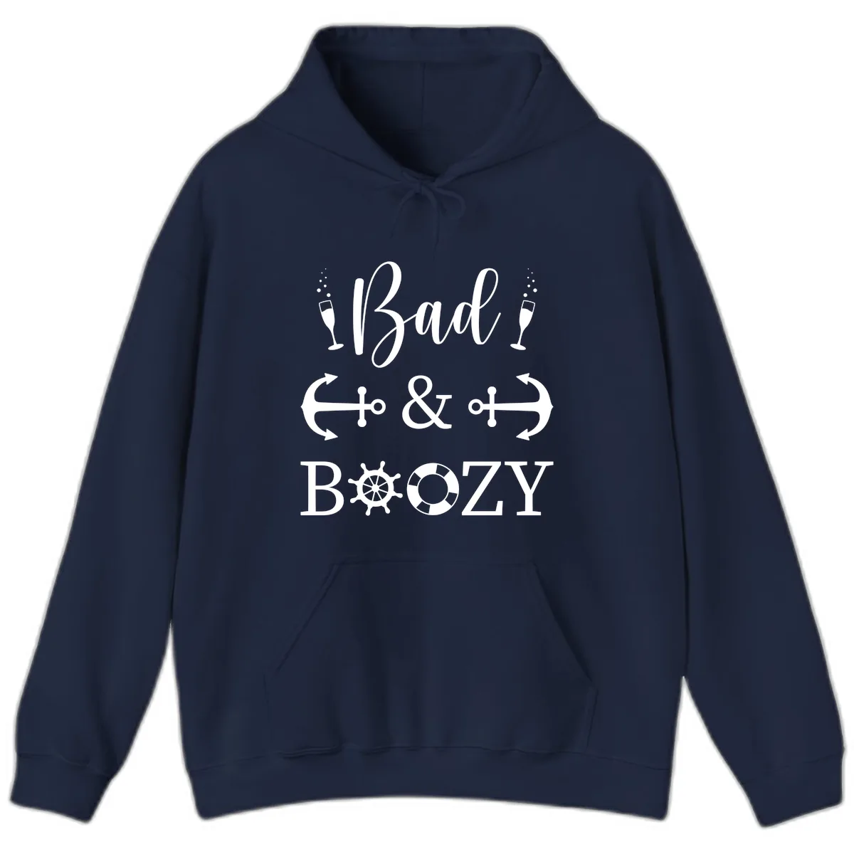 Bad and Bozy Nautical Cruise Hoodie in Navy