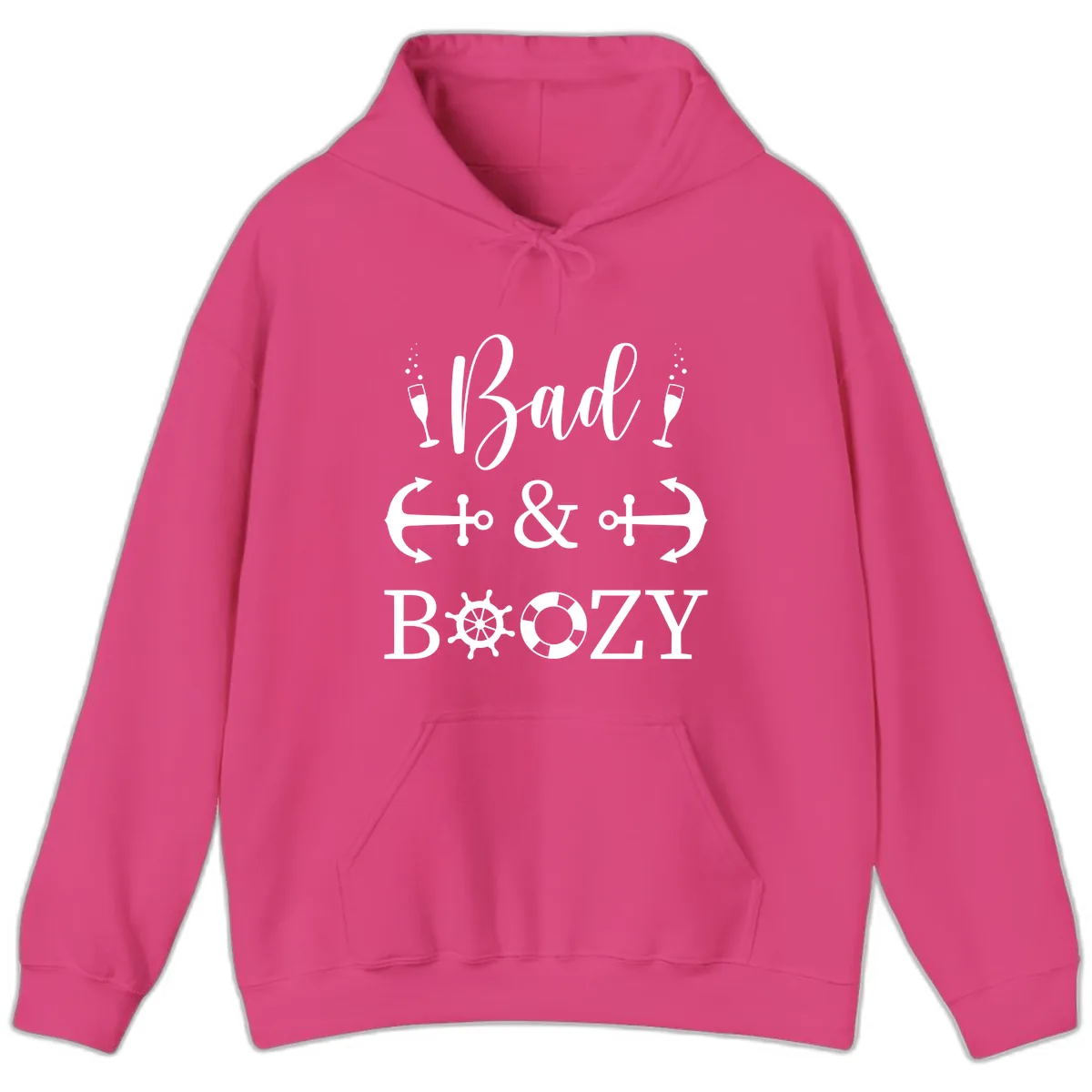 Bad and Bozy Nautical Cruise Hoodie in Heliconia
