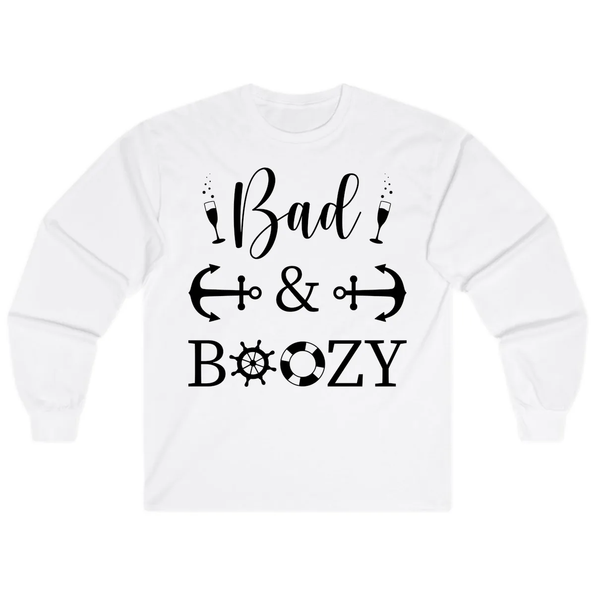 Bad and Bozy Nautical Cruise Long Sleeve in White