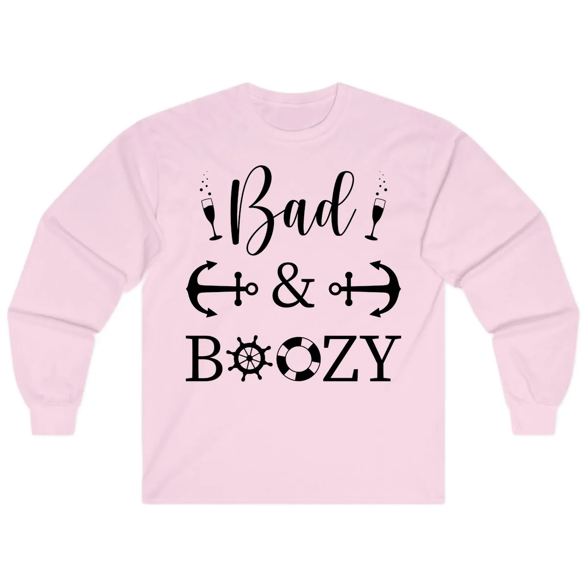 Bad and Bozy Nautical Cruise Long Sleeve in Light Pink
