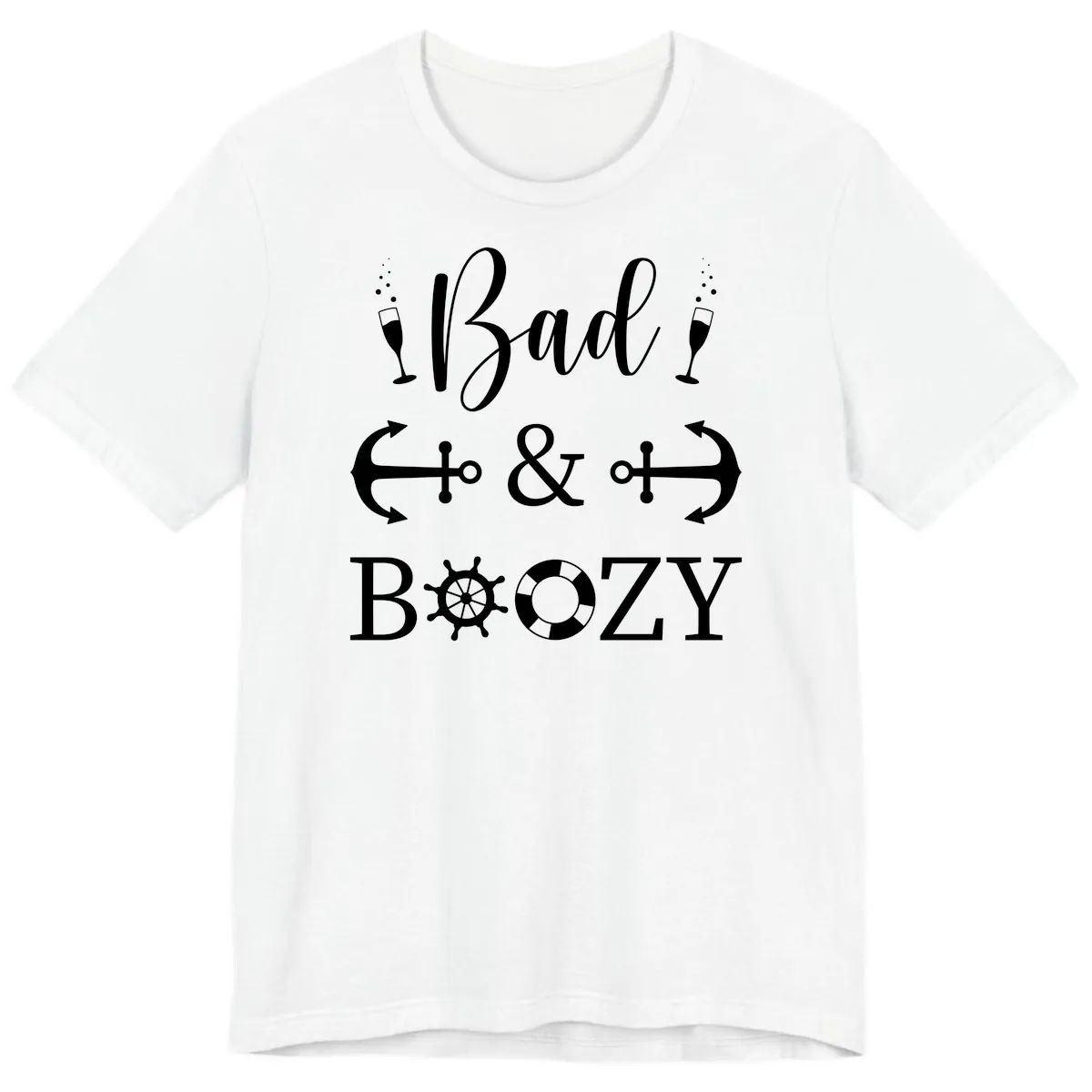 Bad and Bozy Nautical Cruise Premium T-Shirt in White
