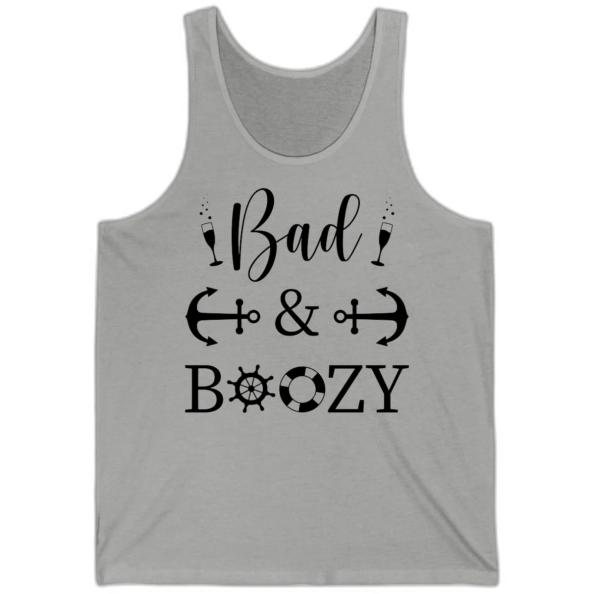 Bad and Bozy Nautical Cruise Tank in Athletic Heather