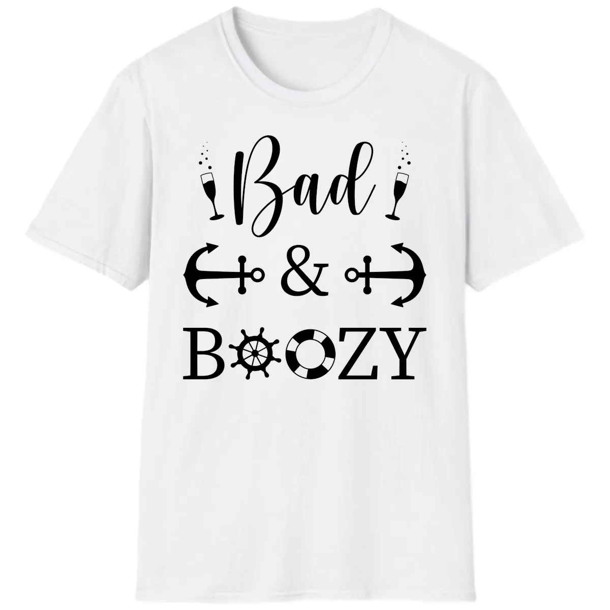 Bad and Bozy Nautical Cruise T-Shirt in White