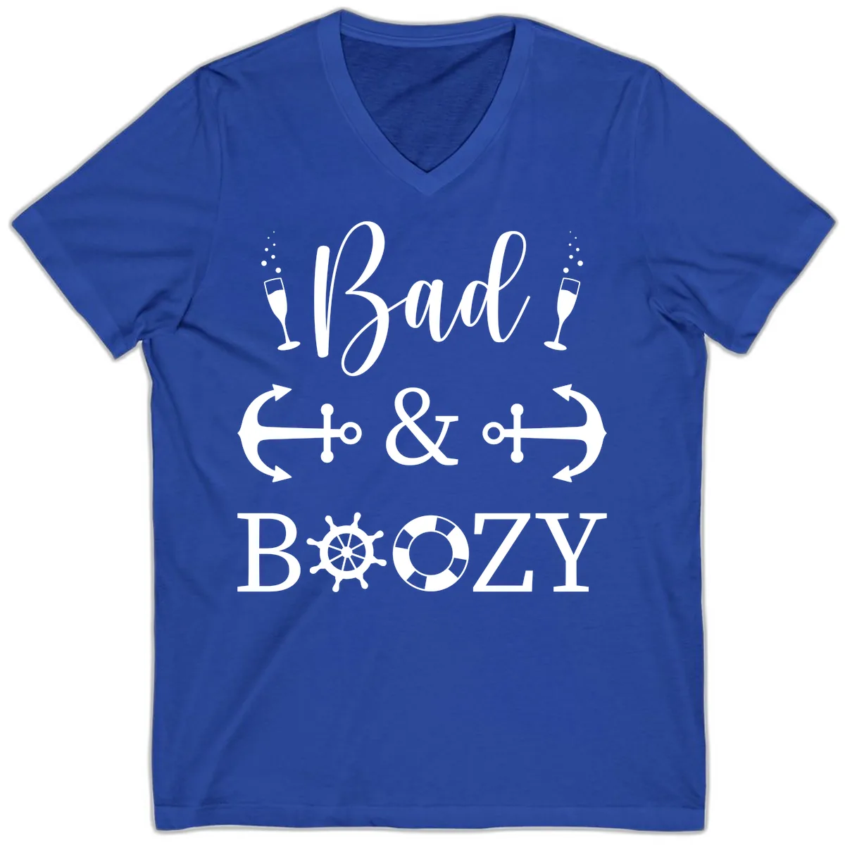 Bad and Bozy Nautical Cruise V-Neck in True Royal