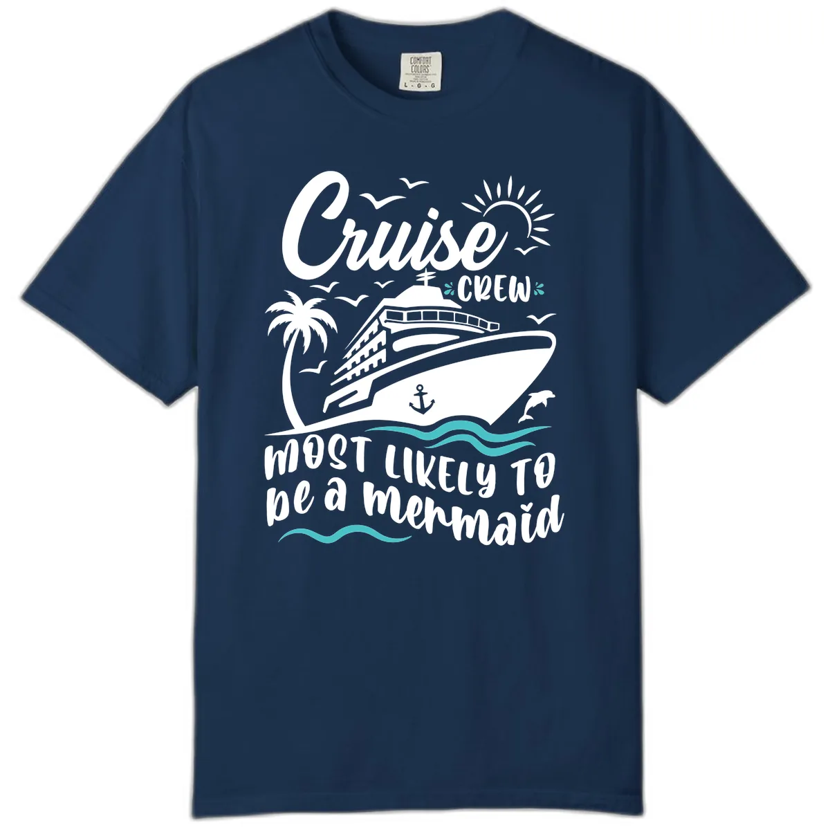 Cruise Crew Mermaid Life Comfort Color in Navy
