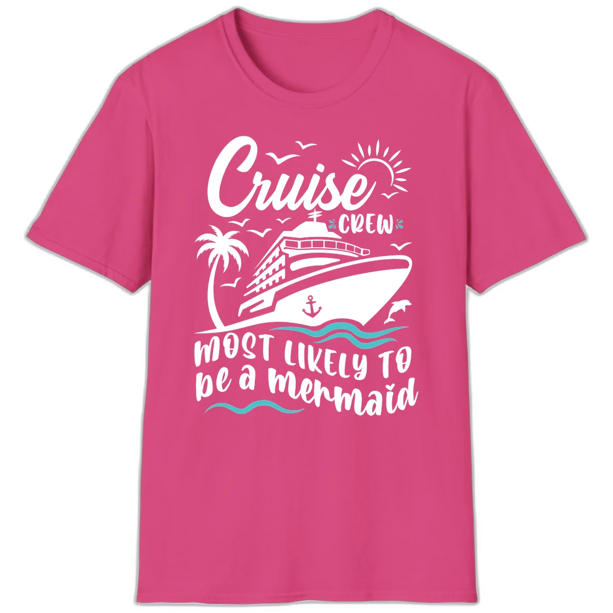 Cruise Crew Mermaid Life T-Shirt in Heliconia
