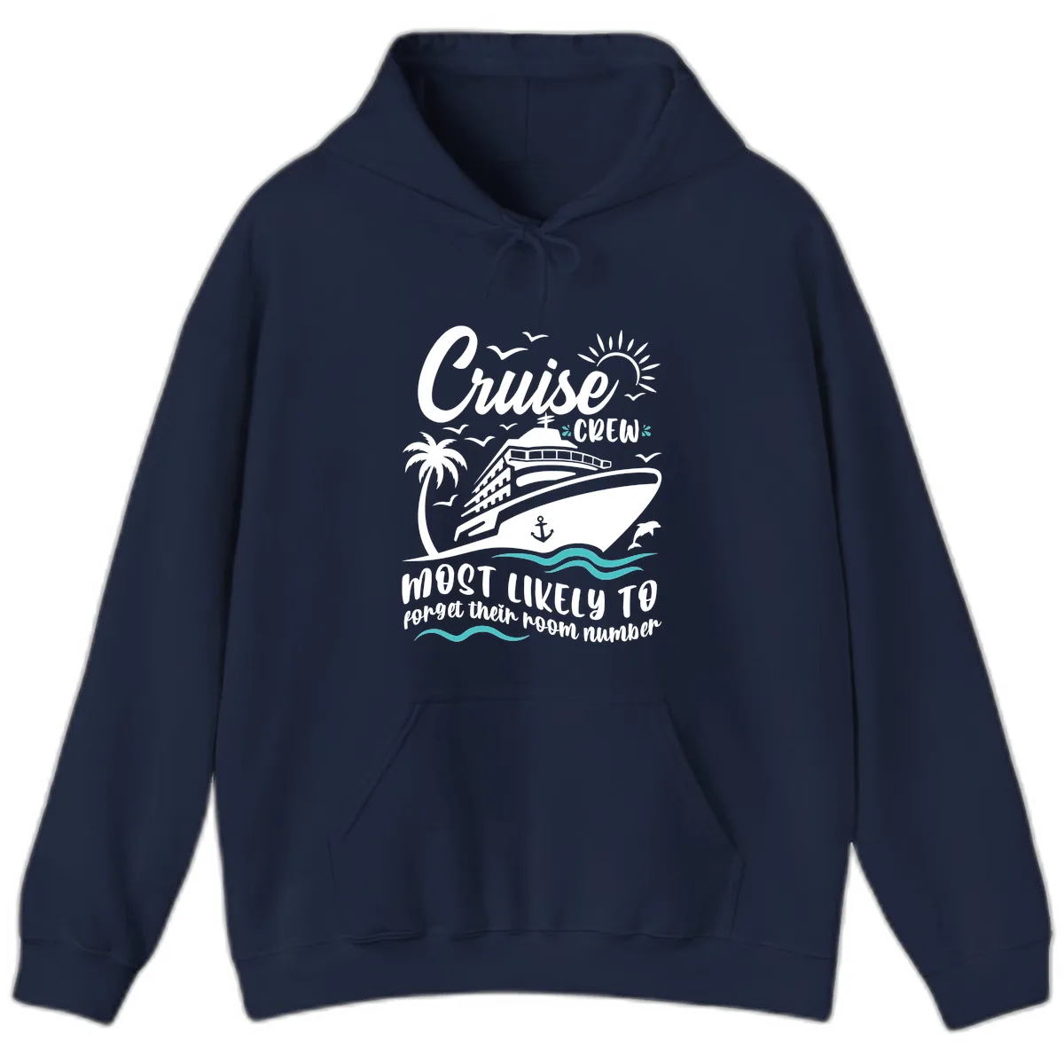Cruise Crew Room Number Forget Hoodie in Navy