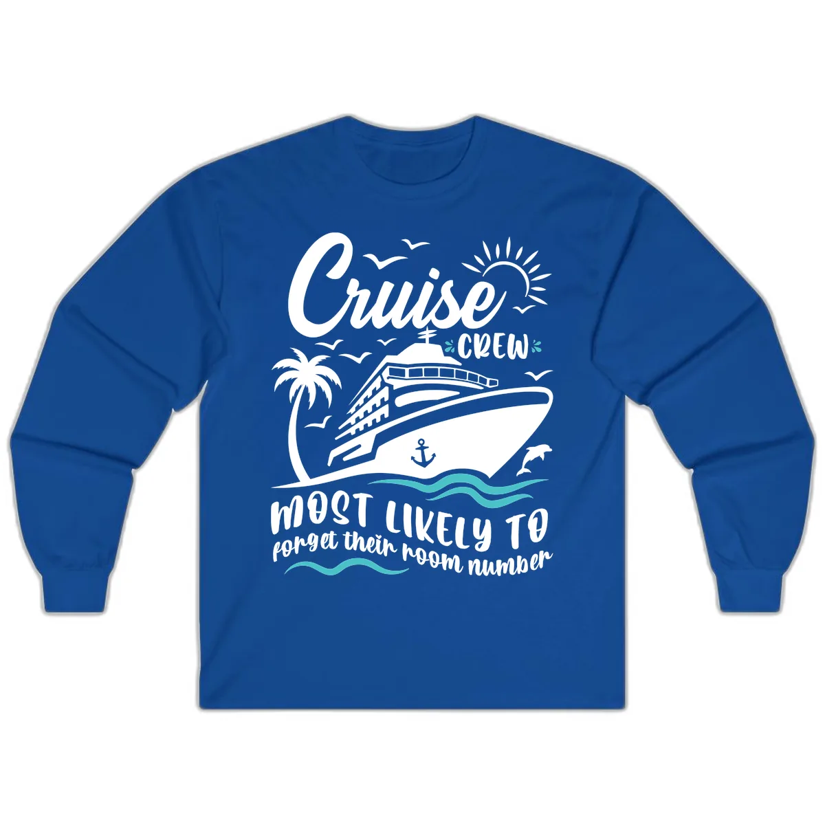 Cruise Crew Room Number Forget Long Sleeve in Royal