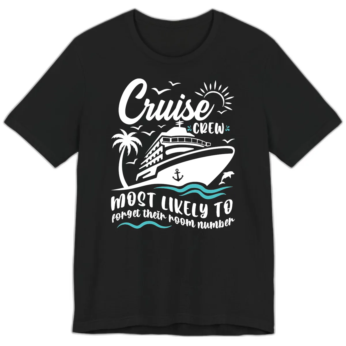 Cruise Crew Room Number Forget Premium T-Shirt in Black