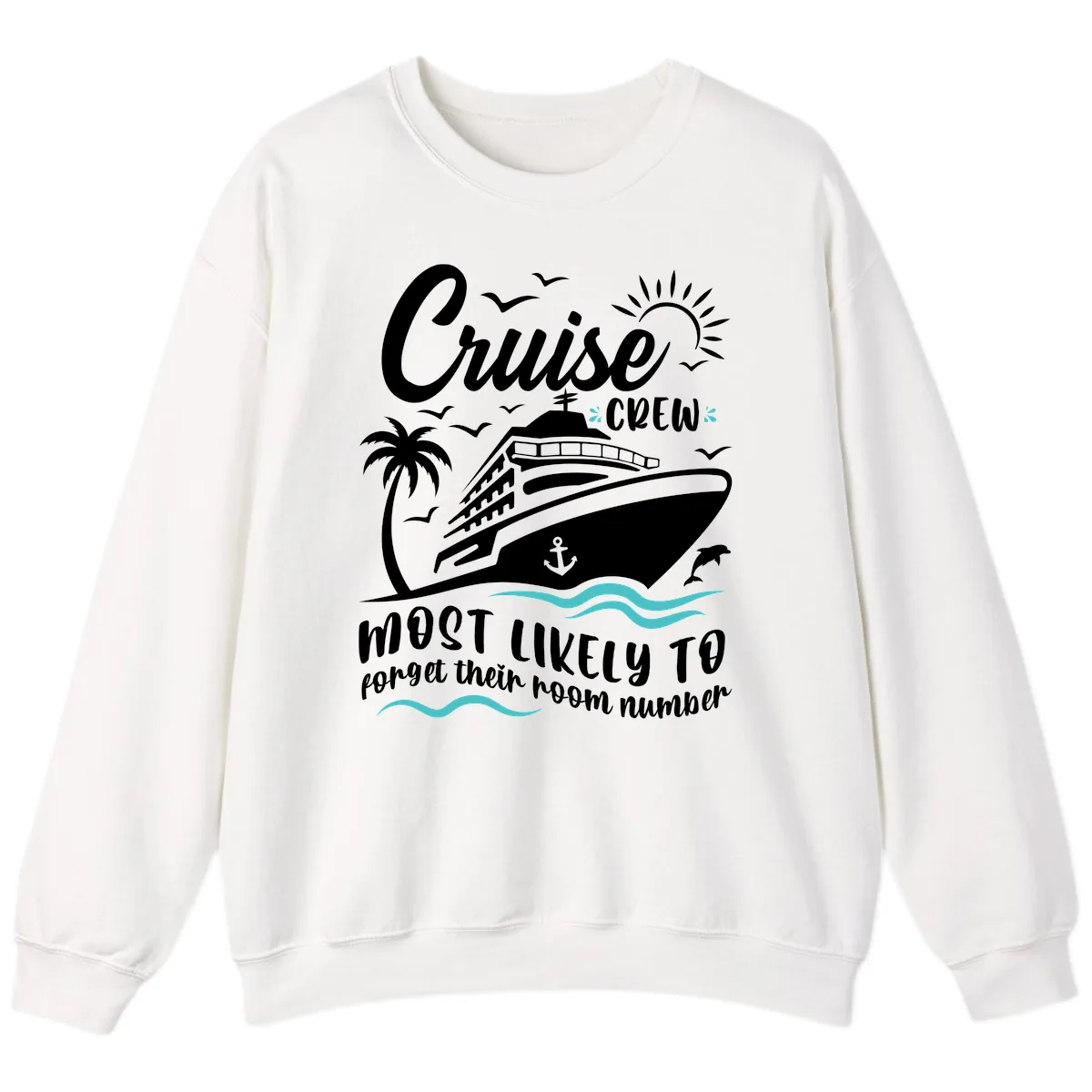 Cruise Crew Room Number Forget Sweatshirt in White