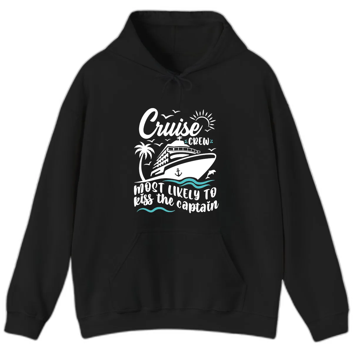 Cruise Crew Kiss The Captain Hoodie in Black
