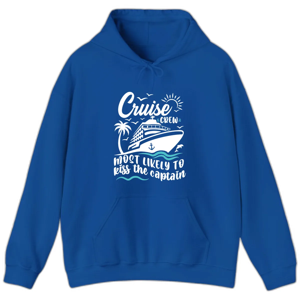 Cruise Crew Kiss The Captain Hoodie in Royal
