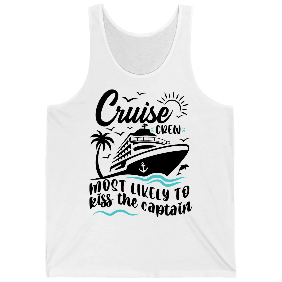 Cruise Crew Kiss The Captain Tank in White