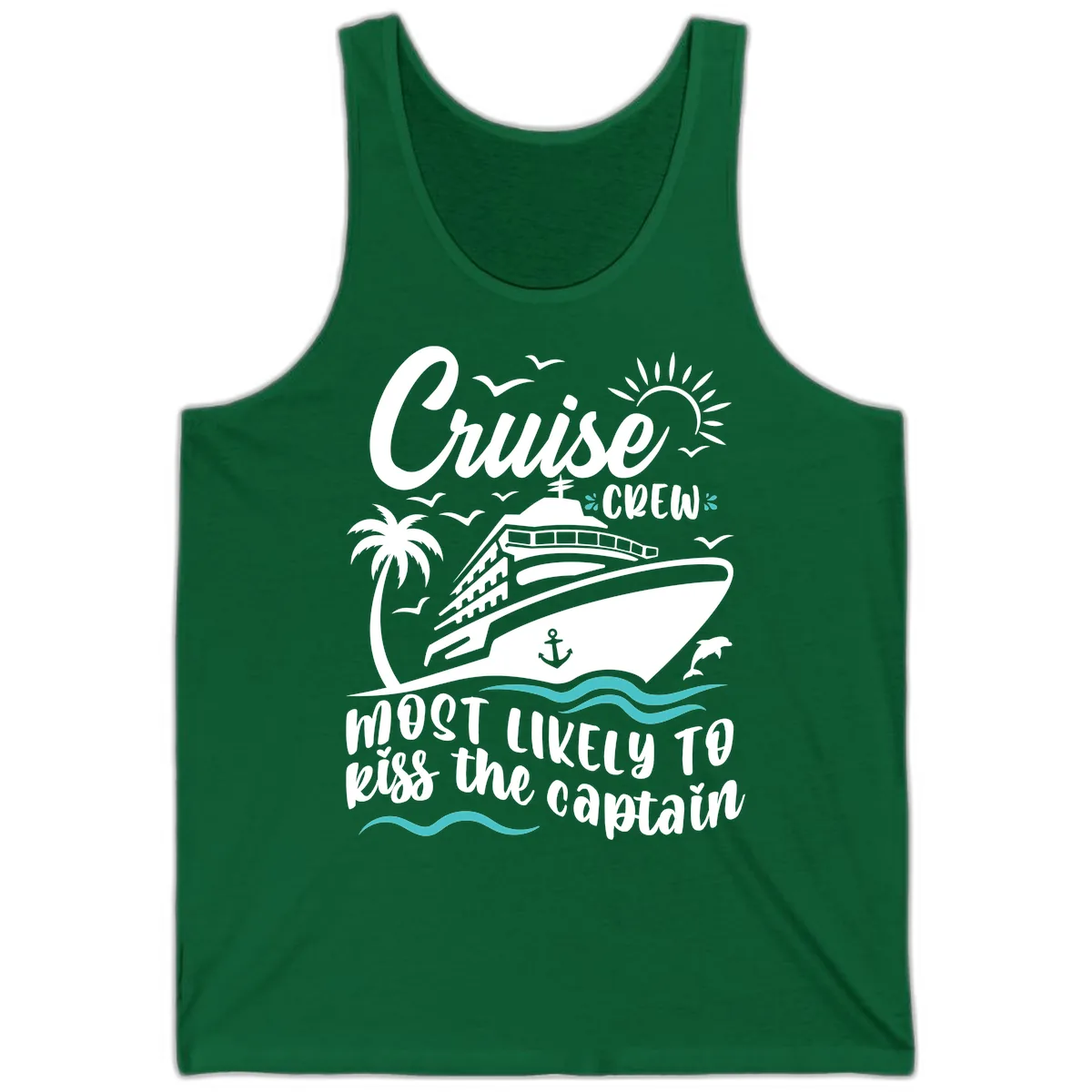 Cruise Crew Kiss The Captain Tank in Kelly