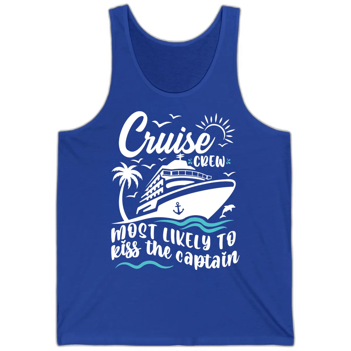 Cruise Crew Kiss The Captain Tank in True Royal