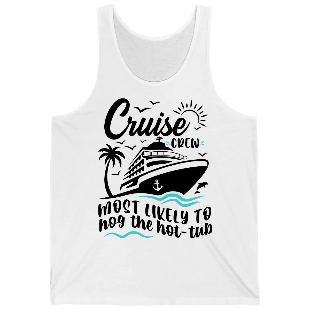 Cruise Crew Hot Tub Humor Tank in White