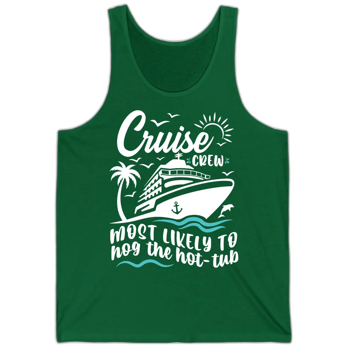 Cruise Crew Hot Tub Humor Tank in Kelly