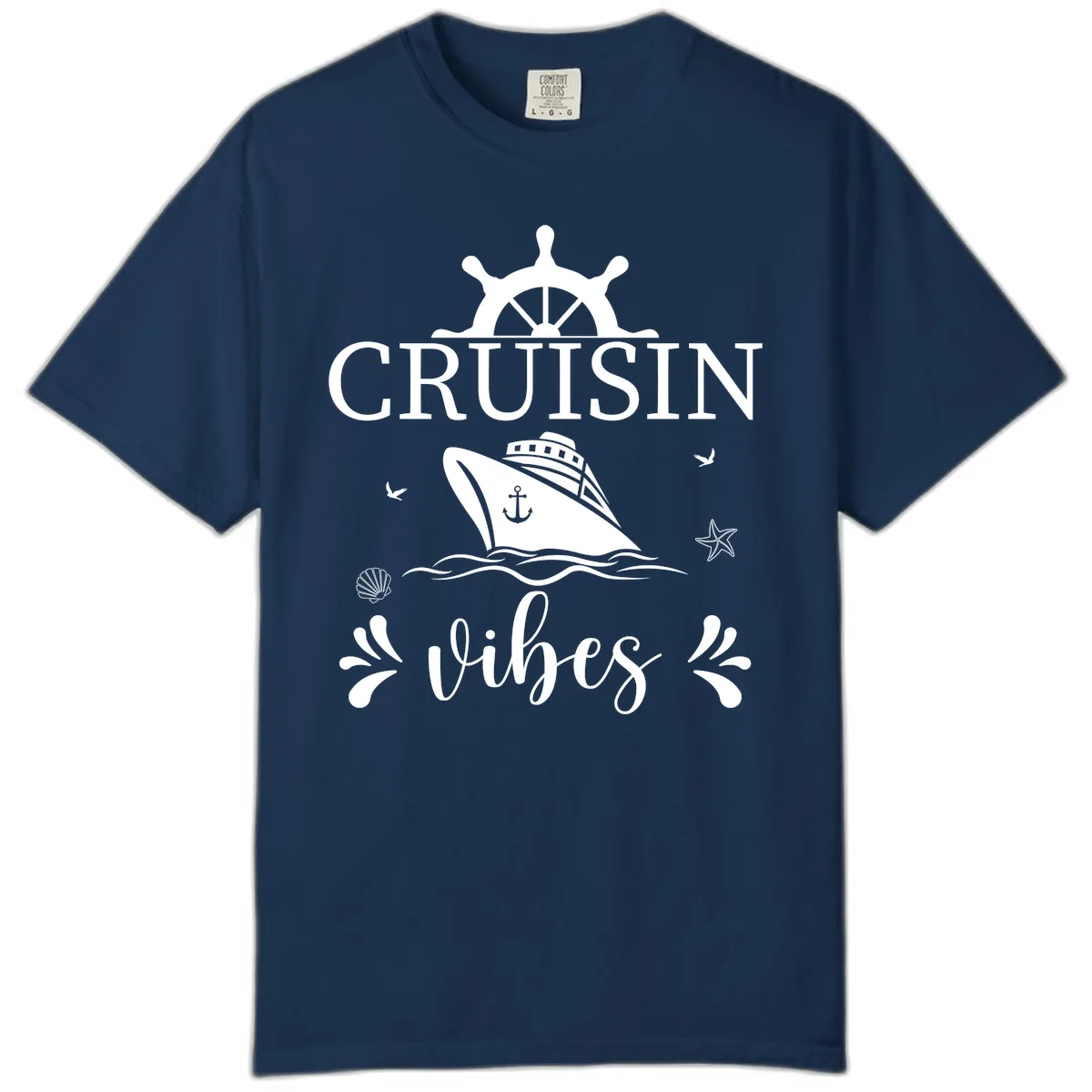 Cruisin Vibes Nautical Helm Comfort Color in Navy