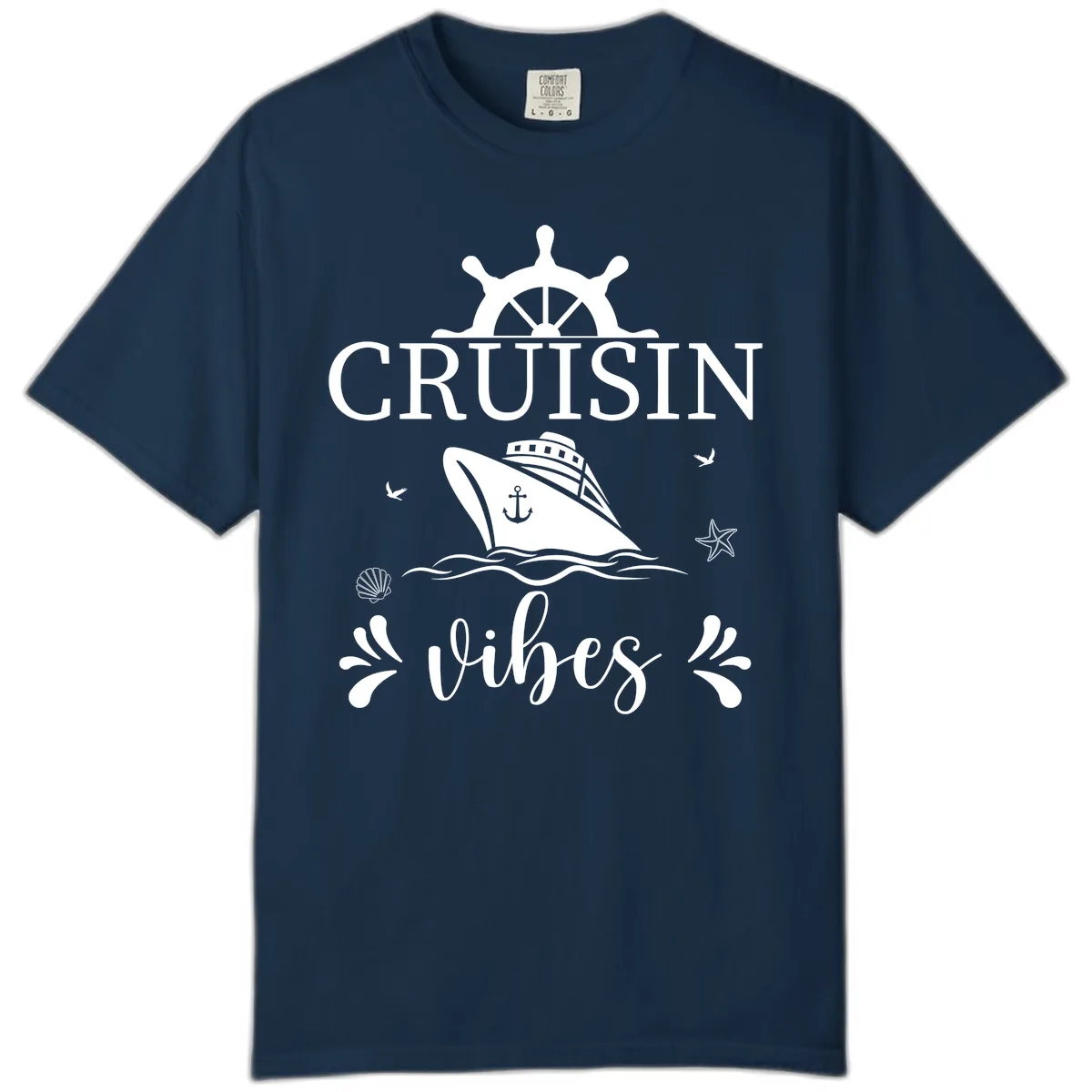 Cruisin Vibes Nautical Helm Comfort Color in True Navy