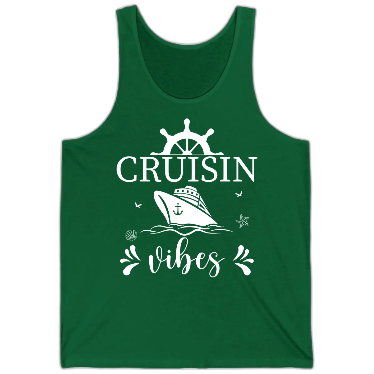 Cruisin Vibes Nautical Helm Tank in Kelly