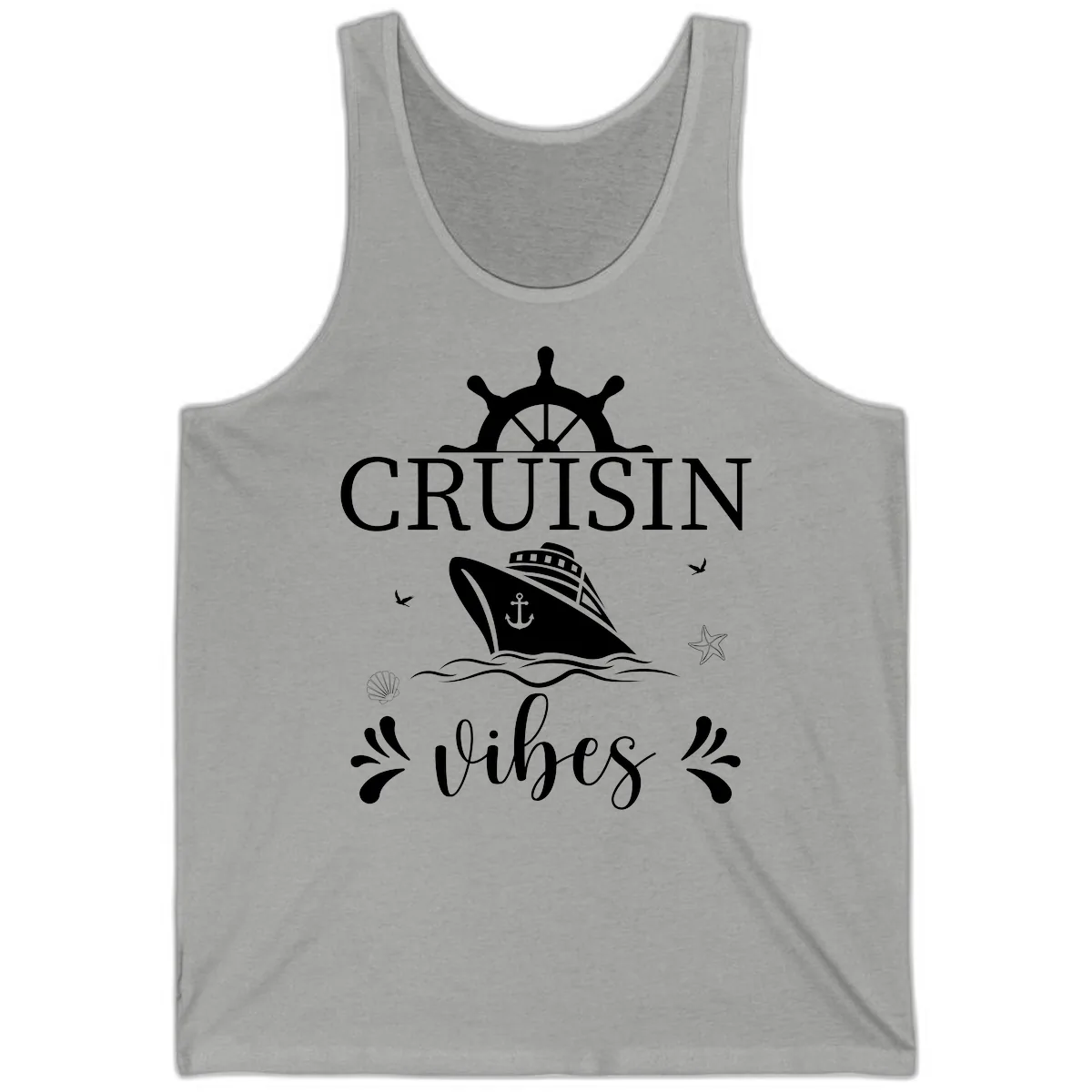 Cruisin Vibes Nautical Helm Tank in Athletic Heather