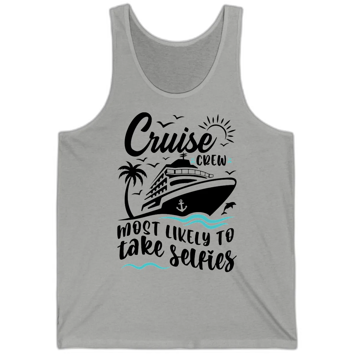 Cruise Crew Most Likely To Take Selfies Tank in Athletic Heather