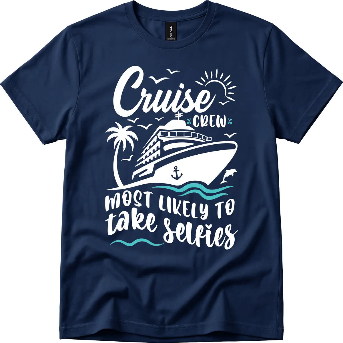 Cruise Crew Most Likely To Take Selfies T-Shirt in Navy
