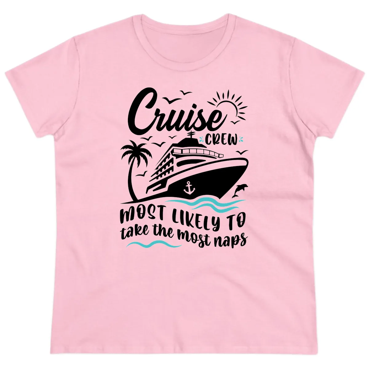 Cruise Crew Most Likely To Nap Ladies Tee in Light Pink