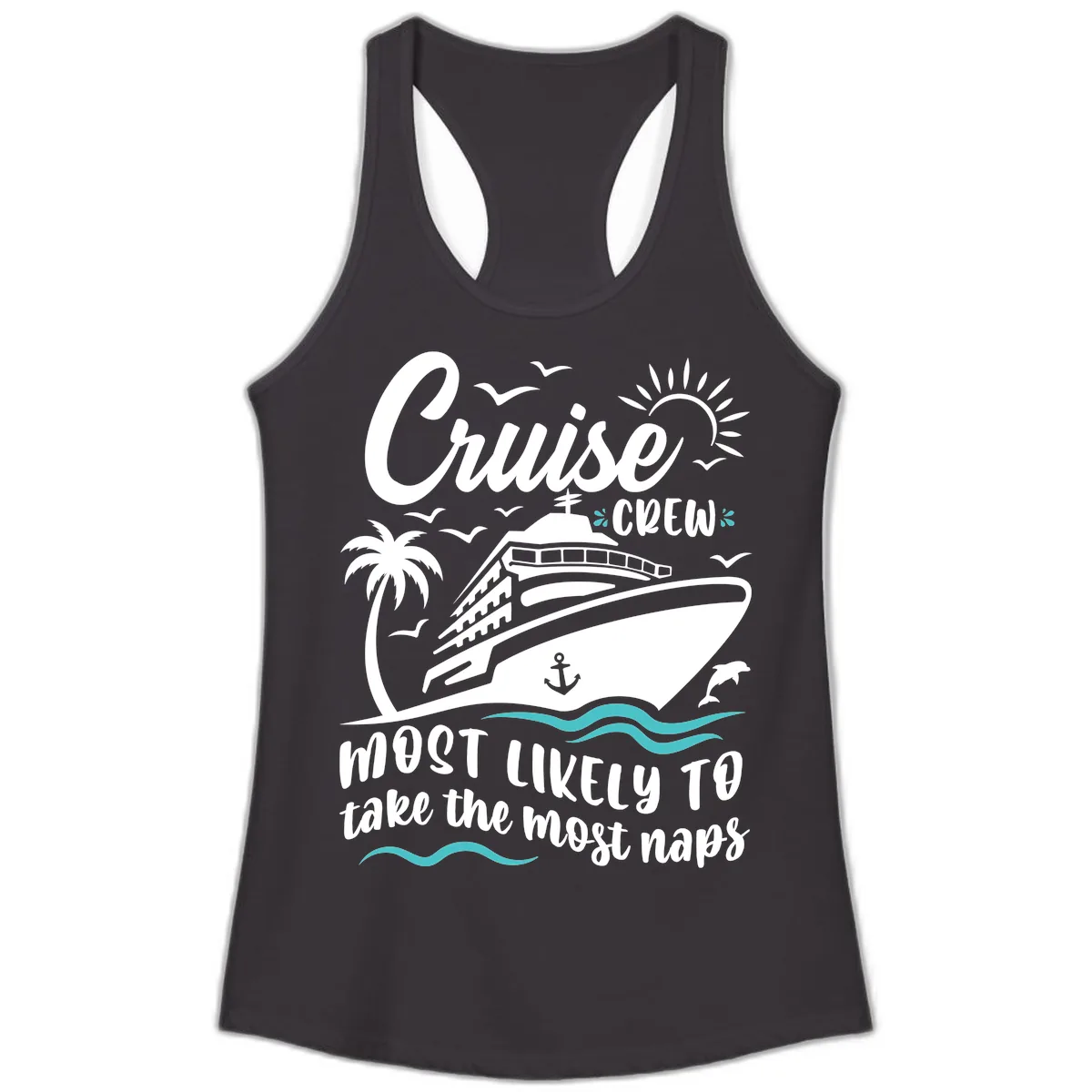 Cruise Crew Most Likely To Nap Ladies Tank in Black