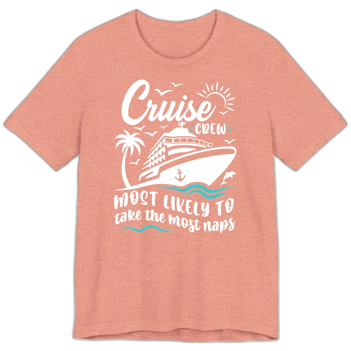 Cruise Crew Most Likely To Nap Premium T-Shirt in Heather Sunset