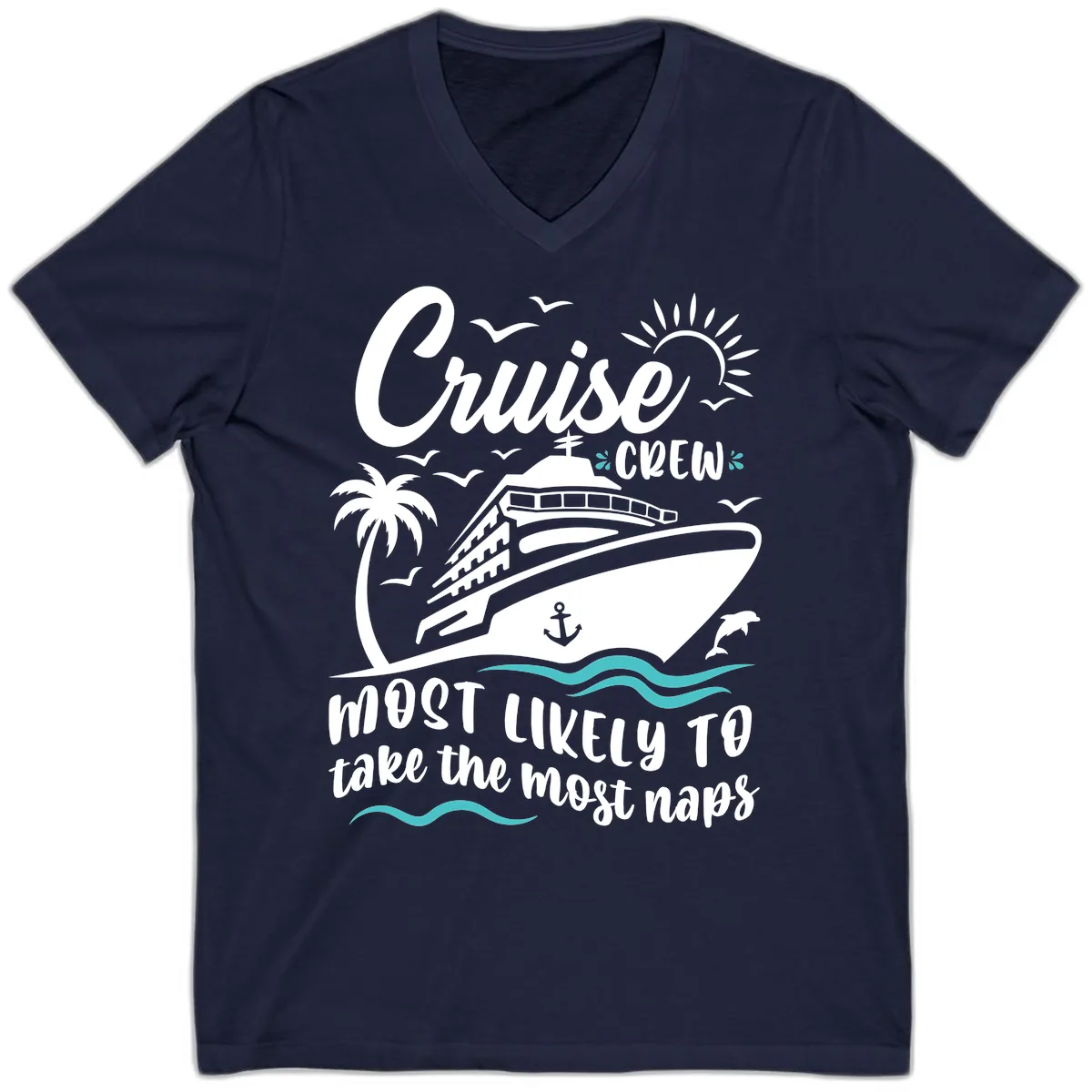 Cruise Crew Most Likely To Nap V-Neck in Navy