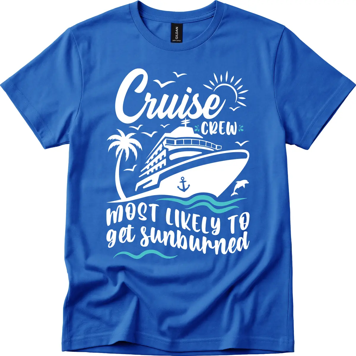 Cruise Crew Most Likely To Get Sunburned T-Shirt in Royal