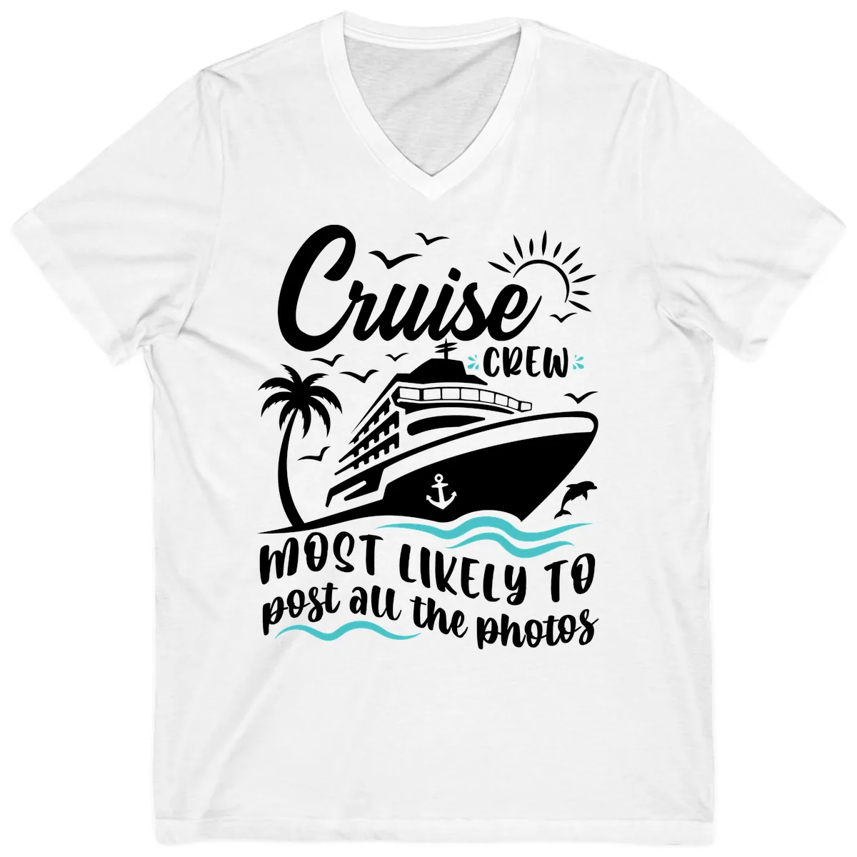 Cruise Crew Most Likely To Post Photos V-Neck in White