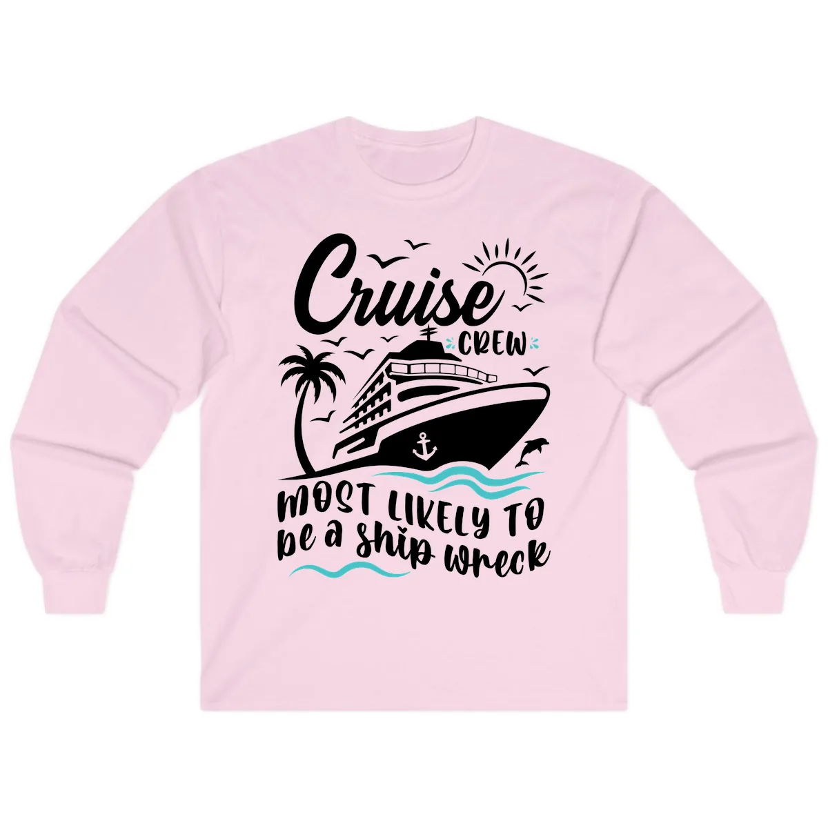 Cruise Crew Ship Wreck Long Sleeve in Light Pink