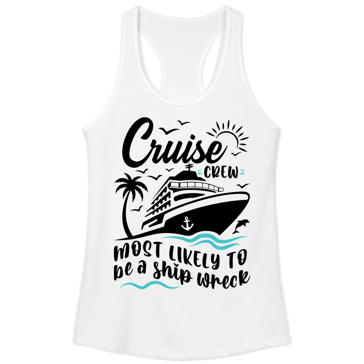 Cruise Crew Ship Wreck Ladies Tank in White