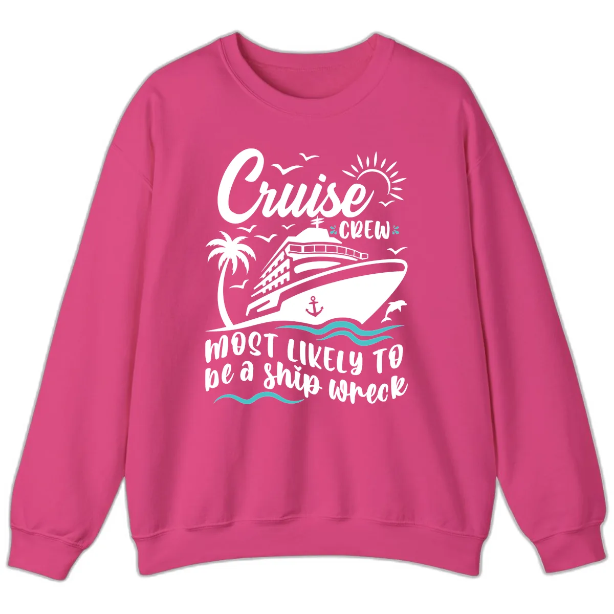 Cruise Crew Ship Wreck Sweatshirt in Heliconia