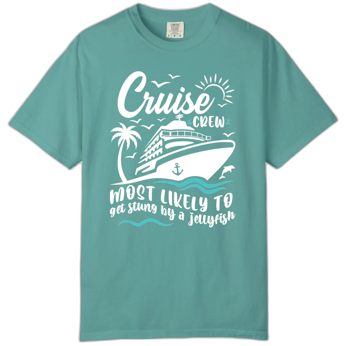 Cruise Crew Jellyfish Sting Comfort Color in Seafoam
